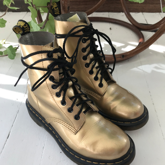 dr martens gold boots